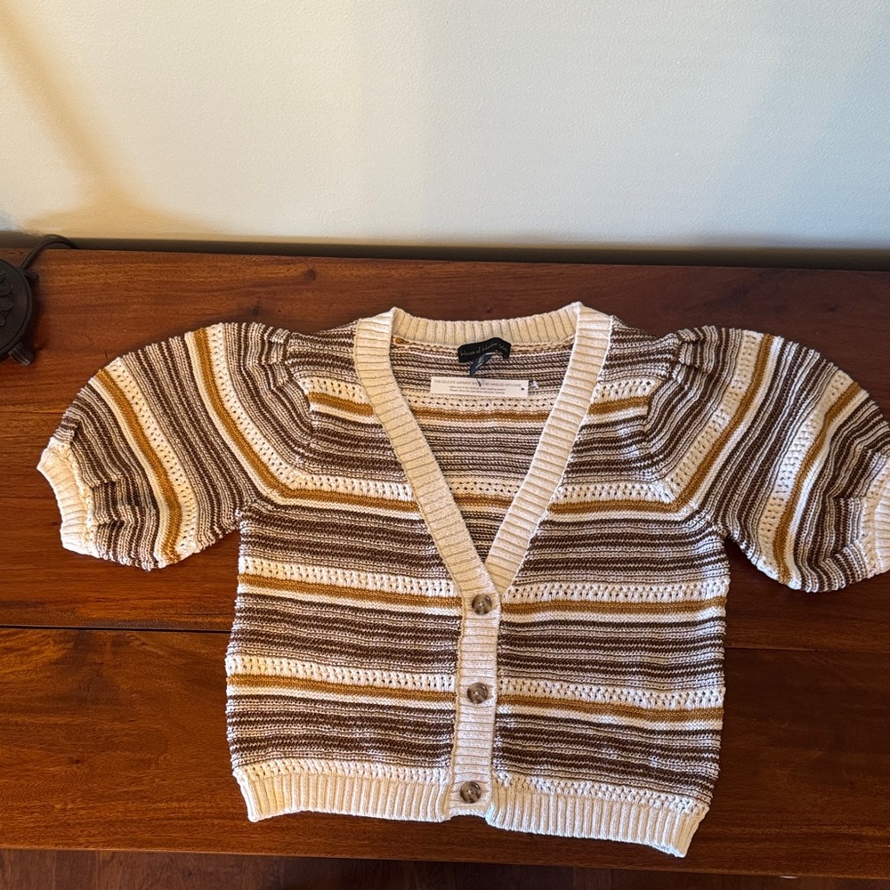 House of Harlow Striped Cardigan in Brown and Cream.  Never worn.